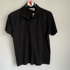 NEW Styleworks Black Embroidered Polo Shirt